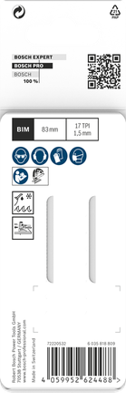 Tikksaeleht Metal curve T118EOF, 83 mm, 2 tk Bosch Professional – Bosch Professional
