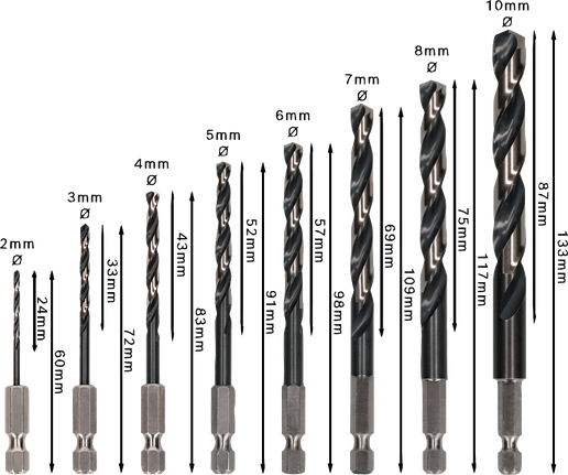 Keerdpuuride komplekt metallile HSS-G Impact, 8 tk Bosch Professional – Bosch Professional