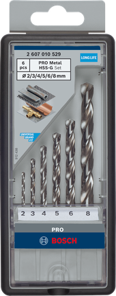 Keerdpuuride komplekt metallile HSS-G, 6 tk Bosch Professional – Bosch Professional