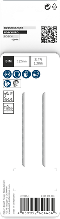 Tikksaeleht Metal Pipes and Profiles T321AF, 132 mm, 2 tk Bosch Professional – Bosch Professional