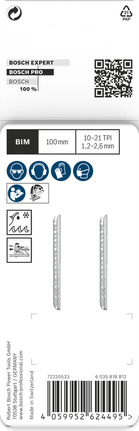 Tikksaeleht Metal thick and thin T123XF, 100 mm, 2 tk Bosch Professional – Bosch Professional