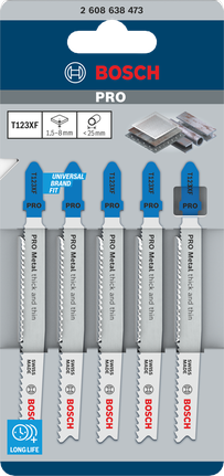 Tikksaeleht Metal thick and thin T123XF, 100 mm, 5 tk Bosch Professional – Bosch Professional