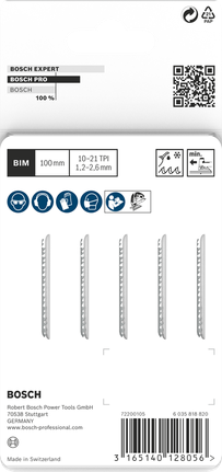 Tikksaeleht Metal thick and thin T123XF, 100 mm, 5 tk Bosch Professional – Bosch Professional