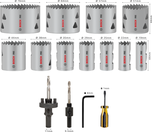 Bosch Professional Multi Material augusae komplekt, 17 tk – Bosch Professional