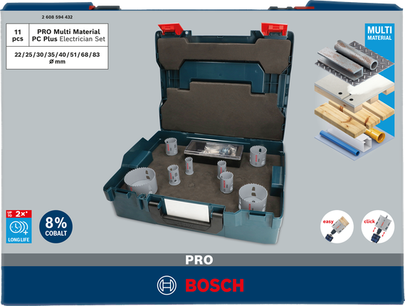 Bosch Professional Multi Material PC Plus augusae komplekt, 11 tk – Bosch Professional