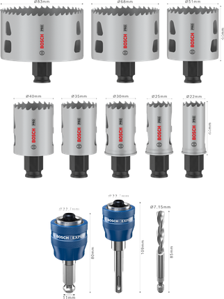 Bosch Professional Multi Material PC Plus augusae komplekt, 11 tk – Bosch Professional