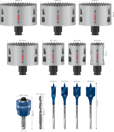 Bosch Professional Multi Material PC Plus augusae komplekt, 13 tk – Bosch Professional
