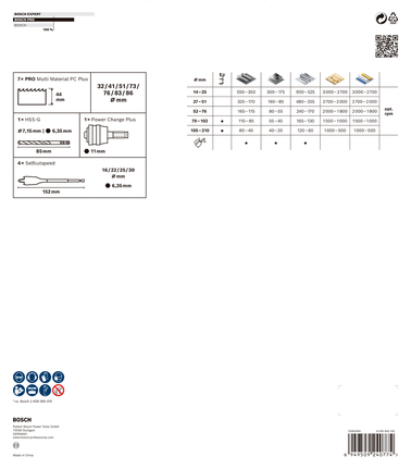 Bosch Professional Multi Material PC Plus augusae komplekt, 13 tk – Bosch Professional