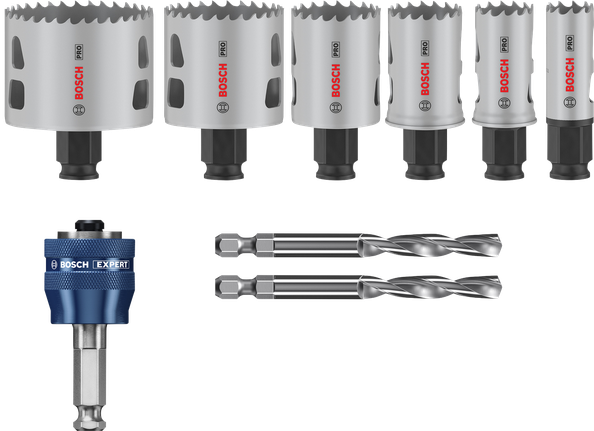 Bosch Professional Multi Material PC Plus augusae komplekt, 9 tk, läbimõõt 20; 25; 32; 38; 51; 64 mm, tööpikkus 44 mm – Bosch Professional