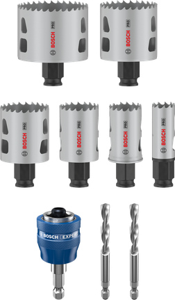 Bosch Professional Multi Material PC Plus augusae komplekt, 9 tk, läbimõõt 22; 29; 35; 44; 51; 64 mm, tööpikkus 44 mm – Bosch Professional