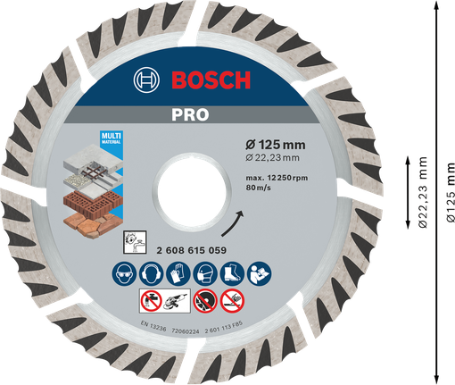 Bosch Professional Multi Material teemant lõikeketas, 125 × 22,23 mm, 10 tk – Bosch Professional