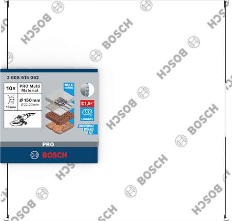 Bosch Professional Multi Material teemant lõikeketas, 150 × 22,23 mm, 10 tk – Bosch Professional