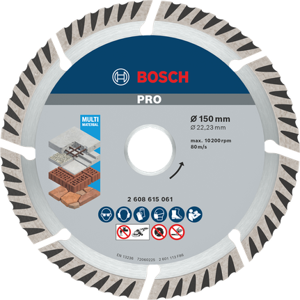 Bosch Professional Multi Material teemant lõikeketas, 150 × 22,23 mm, 10 tk – Bosch Professional
