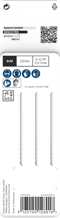 Tikksaeleht Multi Material thick and thin T345XF, 132 mm, 3 tk Bosch Professional – Bosch Professional