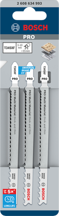 Tikksaeleht Multi Material thick and thin T345XF, 132 mm, 3 tk Bosch Professional – Bosch Professional