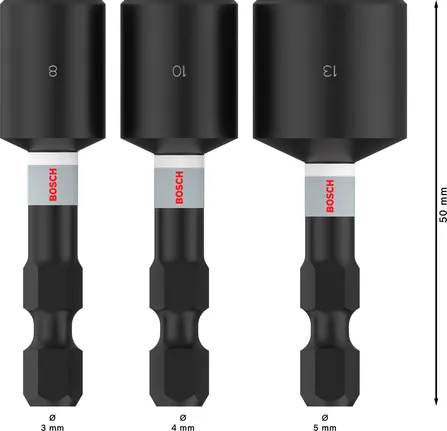 Bosch Professional Nutsetter Impact, 8 × 50, 10 × 50, 13 × 50 mm, 3 tk – Bosch Professional