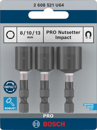 Bosch Professional Nutsetter Impact, 8 × 50, 10 × 50, 13 × 50 mm, 3 tk – Bosch Professional