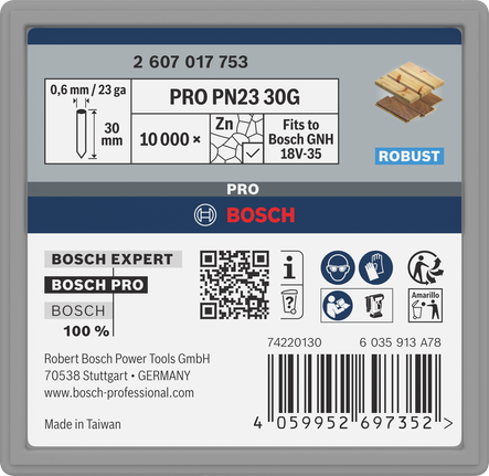 Bosch Professional PN23 G pin, 0,65/23 g, tsingitud, 30 mm, 10000 tk – Bosch Professional