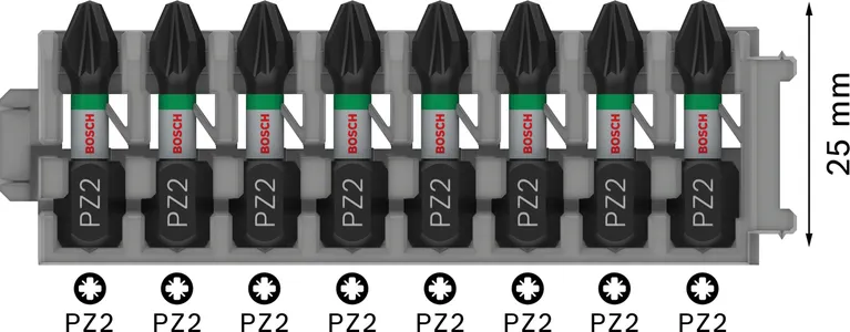 Bosch Professional Pozidriv kruviotsak, PZ2, 25 mm, 8 tk – Bosch Professional