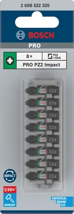 Bosch Professional Pozidriv kruviotsak, PZ2, 25 mm, 8 tk – Bosch Professional