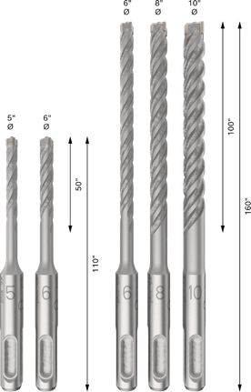 Bosch Professional SDS plus-5X löökpuuride komplekt, 5/6/6/8/10 mm, 5 tk – Bosch Professional