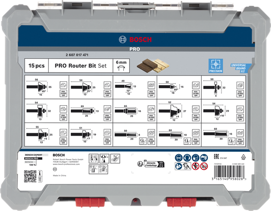 Bosch Professional segafreesitera komplekt, varre läbimõõt 6 mm, 15 tk – Bosch Professional
