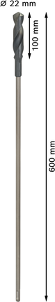 Läbiviigupuur puidule HSS, 22 × 100 × 600 mm, SDS plus Bosch Professional – Bosch Professional