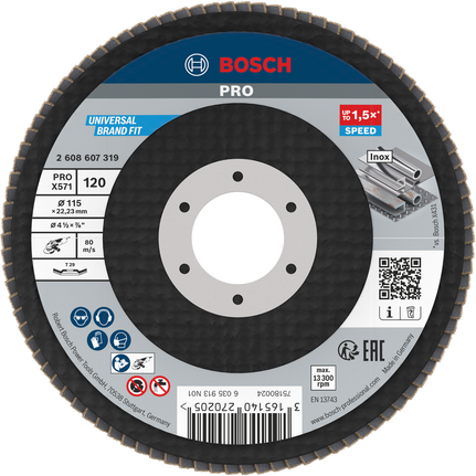 Bosch Professional X571 lamell-lihvketas, nurgaga, 115 mm, G120 – Bosch Professional