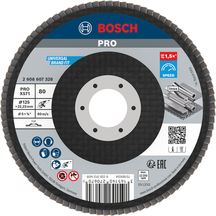 Bosch Professional X571 lamell-lihvketas, sirge, 125 mm, G80 – Bosch Professional