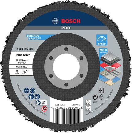 Puhastusketas PRO N377, 115 mm, 22,23 mm Bosch Professional – Bosch Professional