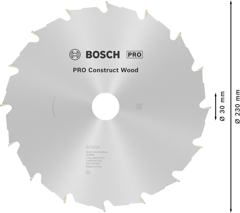Puidusae ketas PRO Construct Wood, 230 × 2,8 × 30 mm Bosch Professional – Bosch Professional