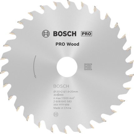 Puidusae ketas PRO Wood Circular, 130 × 2,4 × 20 mm, T30 Bosch Professional – Bosch Professional