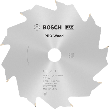 Puidusae ketas PRO Wood Circular, 130 × 2 × 16 mm, T9 Bosch Professional – Bosch Professional