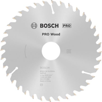 Puidusae ketas PRO Wood Circular, 165 × 2,6 × 30 mm, T36 Bosch Professional – Bosch Professional
