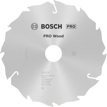 Puidusae ketas PRO Wood Circular, 190 × 2,4 × 30 mm, T12 Bosch Professional – Bosch Professional