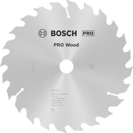 Puidusae ketas PRO Wood Circular, 190 × 2,6 × 20 mm, T24 Bosch Professional – Bosch Professional