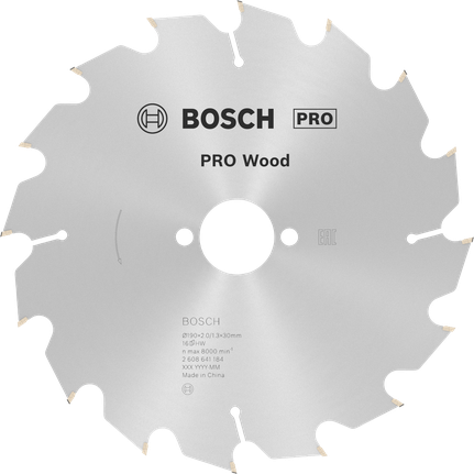 Puidusae ketas PRO Wood Circular, 190 × 2 × 30 mm, T16 Bosch Professional – Bosch Professional