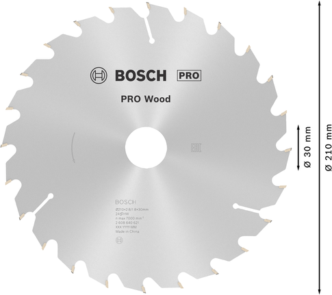 Puidusae ketas PRO Wood Circular, 210 × 2,8 × 30 mm, T24 Bosch Professional – Bosch Professional
