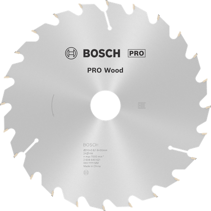 Puidusae ketas PRO Wood Circular, 210 × 2,8 × 30 mm, T24 Bosch Professional – Bosch Professional