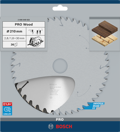 Puidusae ketas PRO Wood Circular, 210 × 2,8 × 30 mm, T36 Bosch Professional – Bosch Professional