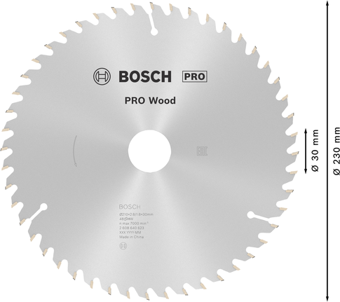 Puidusae ketas PRO Wood Circular, 210 × 2,8 × 30 mm, T48 Bosch Professional – Bosch Professional