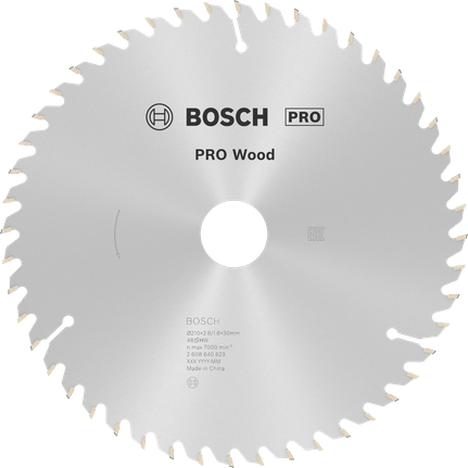 Puidusae ketas PRO Wood Circular, 210 × 2,8 × 30 mm, T48 Bosch Professional – Bosch Professional