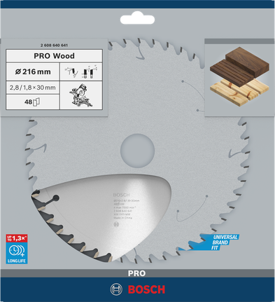 Puidusae ketas PRO Wood Circular, 216 × 2,8 × 30 mm, T48 Bosch Professional – Bosch Professional