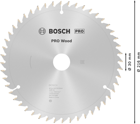 Puidusae ketas PRO Wood Circular, 216 × 2,8 × 30 mm, T48 Bosch Professional – Bosch Professional