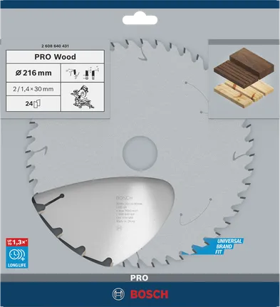 Puidusae ketas PRO Wood Circular, 216 × 2 × 30 mm, T24 Bosch Professional – Bosch Professional