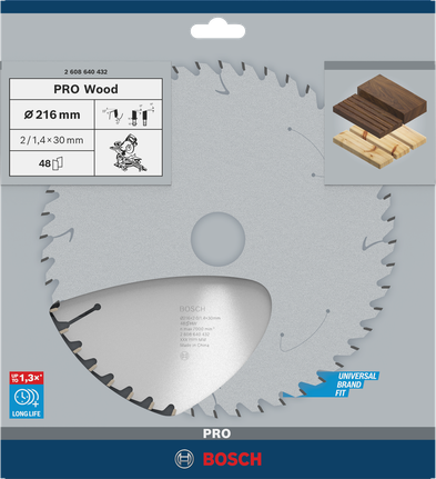 Puidusae ketas PRO Wood Circular, 216 × 2 × 30 mm, T48 Bosch Professional – Bosch Professional