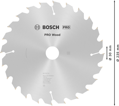 Puidusae ketas PRO Wood Circular, 235 × 2,8 × 30 mm, T24 Bosch Professional – Bosch Professional