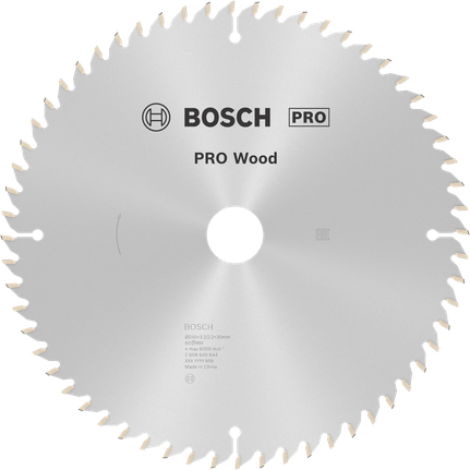 Puidusae ketas PRO Wood Circular, 250 × 3,2 × 30 mm, T60, läbimõõt 250 mm, ava suurus 30 mm, paksus 2,2 mm, lõikelaius 3,2 mm Bosch Professional – Bosch Professional
