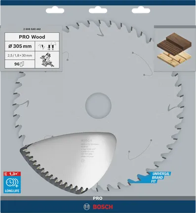 Puidusae ketas PRO Wood Circular, 305 × 2,5 × 30 mm, T96 Bosch Professional – Bosch Professional