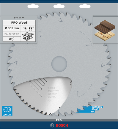 Puidusae ketas PRO Wood Circular, 305 × 3,2 × 30 mm, T72 Bosch Professional – Bosch Professional